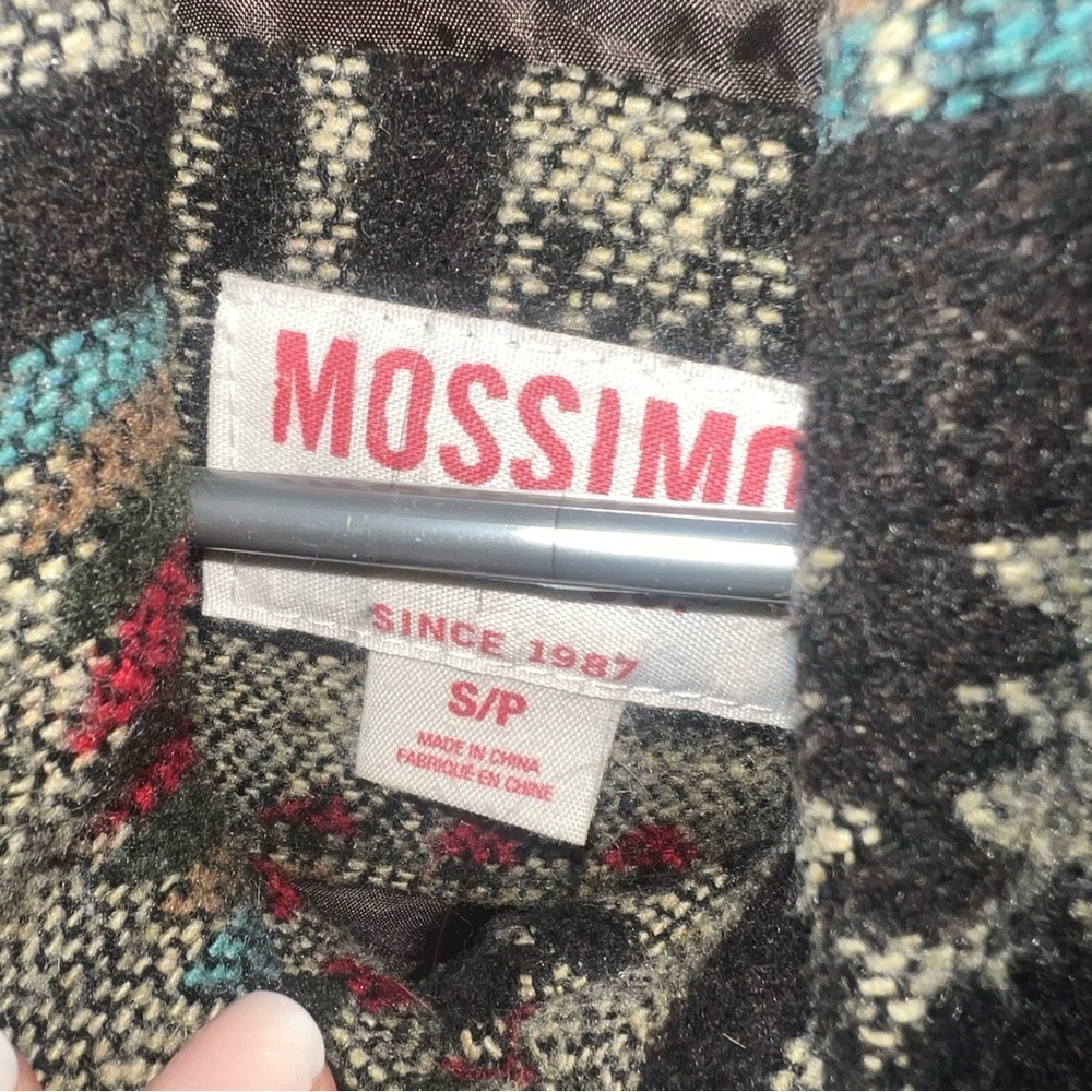 Y2K Mossimo Southwestern Wool Blend Coat Small Aztec Western Boho Belted Hood - Picture 10 of 13